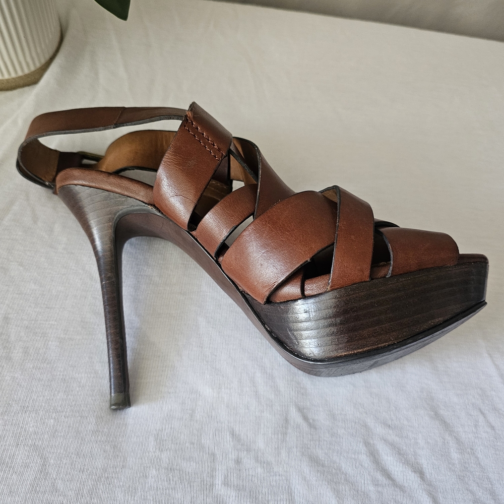 Zara Collection 2011 Elegant Brown Strappy Heels Size 37 - Picture 4 of 8
